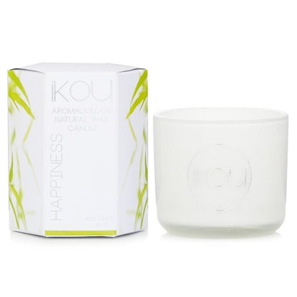 iKOU Eco-Luxury Aromacology Natural Wax Candle Glass - Happiness (Coconut & Lime) 85g