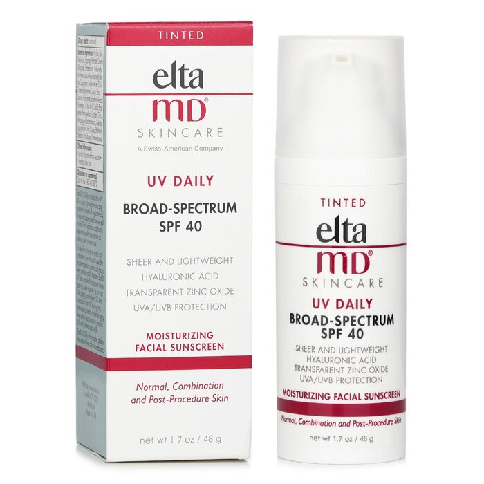 EltaMD UV Daily Moisturizing Facial Sunscreen SPF 40 - For Normal, Combination & Post-Procedure Skin - Tinted 48g/1.7oz