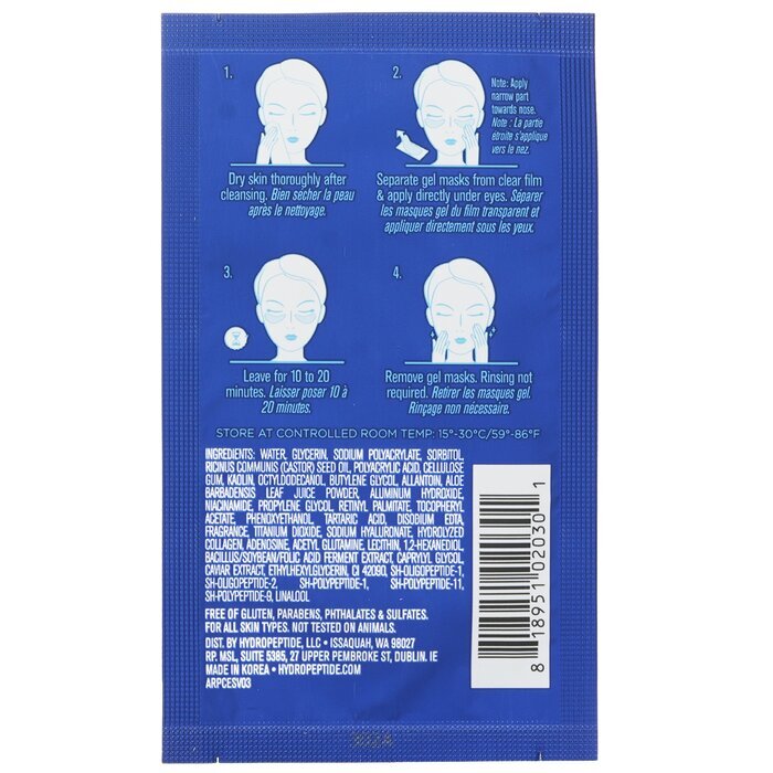 HydroPeptide Polypeptide Collagel+ Line Lifting Hydrogel Mask For Eye 8 Treatments