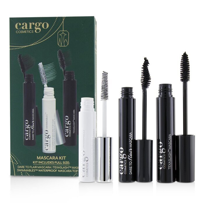 Cargo Mascara Kit: 1x Dare To Flair Mascara, 1x Texalash Mascara, 1x Swimmables Waterproof Mascara Topcoat 3pcs