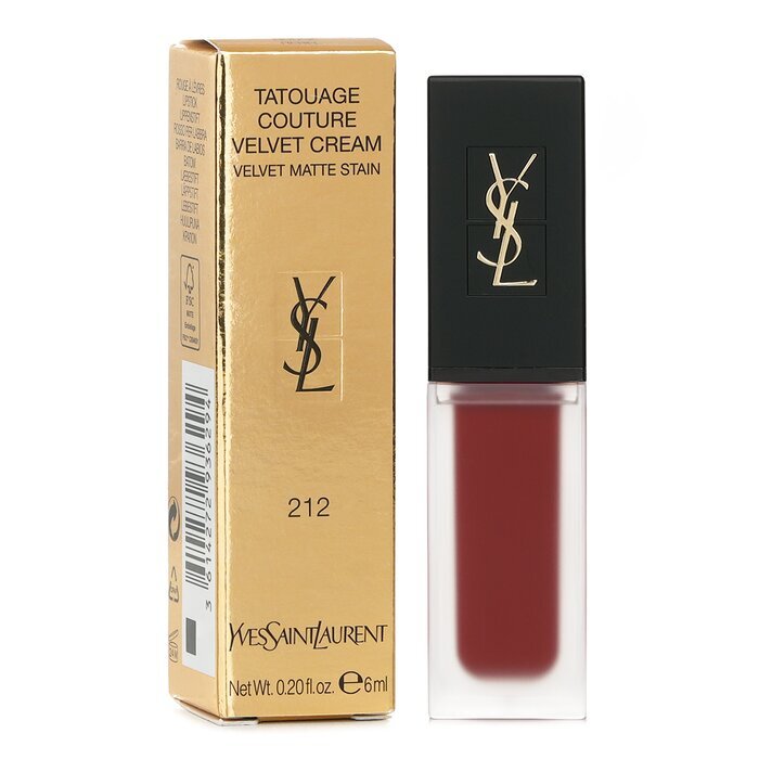 Yves Saint Laurent Tatouage Couture Velvet Cream Velvet Matte Stain # 212 Rouge Rebel Woman 6ml Lipstick