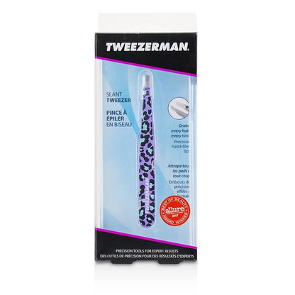 Tweezerman Slant Tweezer (Pattern Prints) - Animal Print/ Purple Leopard