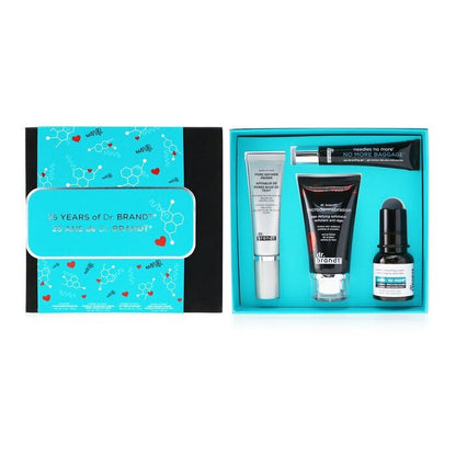 25 Years Of Dr. Brandt Kit: Microdermabrasion 60g+ Wrinkle Smoothing Cream 15g+ Pore Refiner Primer 30ml+ No More Baggage 15g 4pcs